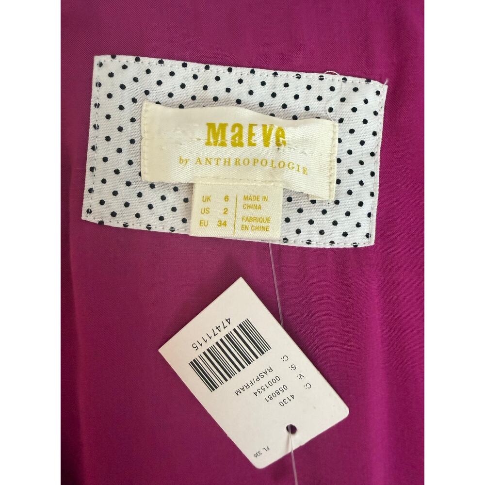 NWT Maeve Anthropologie Wrap Dress Sz 2 Raspberry - Picture 2 of 8